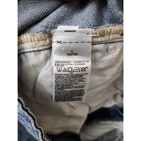 Old Navy Curvy OG Straight Ankle Jeans Womens 6 Blue Light Wash Distressed NEW - Picture 13 of 14